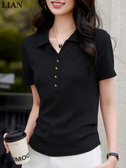 เสื้อยืดสีดำ แฟชั่น เสื้อยืด T-shirt สีดำ สวมใส่สบาย ไม่ร้อน