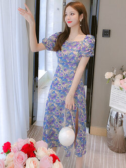 เดรสวัยรุ่น เดรสลูกไม้ชีฟอง By Meiyi women's clothing