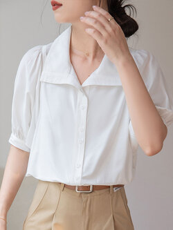 เสื้อเชิ้ตผู้หญิงแขนยาว เสื้อเชิ้ตผู้หญิงใส่ทํางาน 390 บาทต่อชิ้น ฟรีค่าจัดส่ง