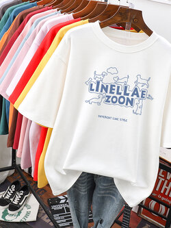 เสื้อยืดคอตตอน สกรีนลายน่ารัก มีหลากหลายสี ส่งฟรีทั่วไทย BY JIMIAO