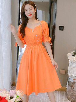 เดรสวัยรุ่น เดรสลูกไม้ชีฟอง By Meiyi women's clothing