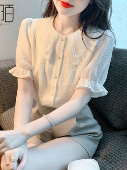 เสื้อลูกไม้ แขนสั้น