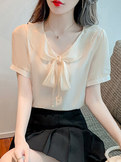 เสื้อลูกไม้ แขนสั้น