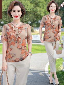 เสื้อผ้าคุณแม่วัย 60 เสื้อคนแก่ผู้หญิงวัย60