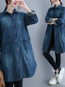 เสื้อทีเชิ้ตคนอ้วนผู้หญิงสไตล์คอตตอนลินินมีไซต์อก 47-48 นิ้ว