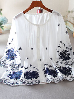 เสื้อลินิน เสื้อผ้าฝ้ายลินิน เสื้อเชิ้ตผ้าลินิน ปักลายสวยๆด้วยด้าย สไตล์VINTAGE