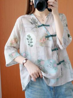 เสื้อผ้าฝ้ายสไตล์วินเทจ ใส่ตั้งแต่สาวผอม-สาวอวบ น้ำหนักตัว50-90 กิโลกรัม Meimei plus size