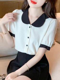 เสื้อลูกไม้ แขนสั้น