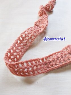 Bancrochet ที่คาดผมถักโครเชต์ crochet headband น้ำตาล 1-1.5*13 inch
