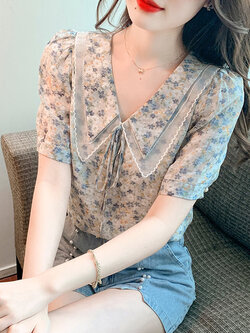 เสื้อลูกไม้ แขนสั้น