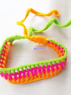Bancrochet ที่คาดผมถักโครเชต์ สลับสีสดใส Crochet Headband หลากสี 1-1.5*13 inch