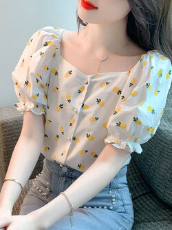 เสื้อลูกไม้ แขนสั้น