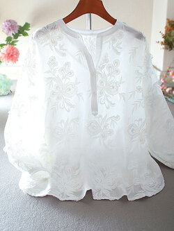 เสื้อลินิน เสื้อผ้าฝ้ายลินิน เสื้อเชิ้ตผ้าลินิน ปักลายสวยๆด้วยด้าย สไตล์VINTAGE BY Dreamroom