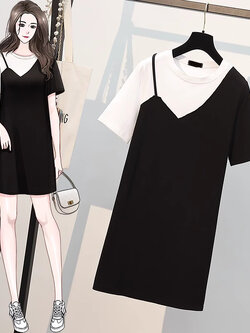 เดรสแขนสั้น มีไซส์ L-4XLอก 38-47 นิ้ว ใส่ได้ทั้งสาวหุ่นดีน่ารักจนถึงสาวอวบพลัสไซส์ จัดส่งฟรี! ทักแชทสั่งซื้อ