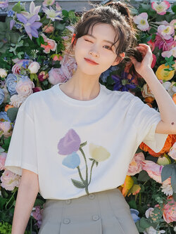 เสื้อผ้าวัยรุ่นเกาหลี เสื้อยืดวัยรุ่นผู้หญิง มีขนาด S M L XL