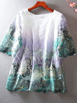 เสื้อลินิน เสื้อผ้าฝ้ายลินิน เสื้อเชิ้ตผ้าลินิน ปักลายสวยๆด้วยด้าย สไตล์VINTAGE