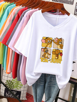 เสื้อยืดคอตตอน สกรีนลายน่ารัก มีหลากหลายสี ส่งฟรีทั่วไทย BY JIMIAO