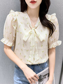 เสื้อลูกไม้ แขนสั้น