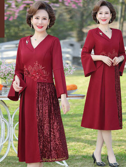 เดรสวัยผู้ใหญ่40-60ปี เดรสคุณแม่ ชุดเดรสทำงานวัยผู้ใหญ่ แบรนด์ MAMA DRESS