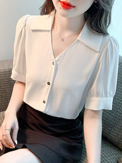 เสื้อลูกไม้ แขนสั้น