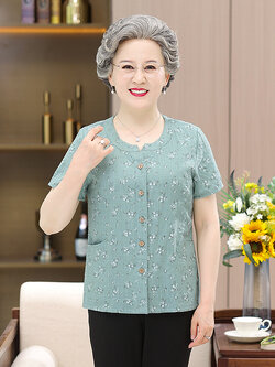 เสื้อคุณยาย เสื้อผู้วัยอายุ60-70ปี มีขนาด L-4XL(อกประมาณ35-45นิ้ว)