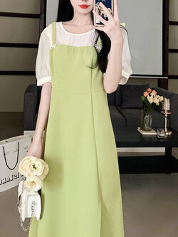 เดรสวัยรุ่น-เดรสคนอ้วนวัยรุ่น L-4XL(อก38-46 นิ้ว)