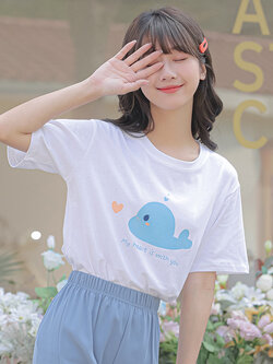 เสื้อผ้าวัยรุ่นเกาหลี เสื้อยืดวัยรุ่นผู้หญิง มีขนาด S M L XL