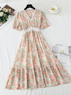 เดรสชีฟอง เดรสลายดอกไม้ Fairy House