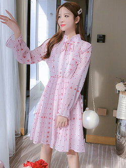 เดรสวัยรุ่น เดรสลูกไม้ชีฟอง By Meiyi women's clothing