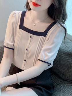 เสื้อลูกไม้ แขนสั้น