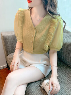 เสื้อลูกไม้ แขนสั้น