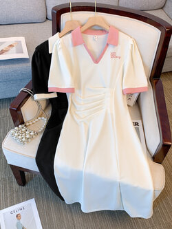 เดรสแขนสั้น มีไซส์ L-4XLอก 38-47 นิ้ว ใส่ได้ทั้งสาวหุ่นดีน่ารักจนถึงสาวอวบพลัสไซส์ จัดส่งฟรี! ทักแชทสั่งซื้อ