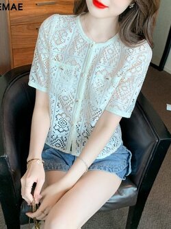 เสื้อลูกไม้ แขนสั้น