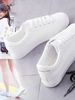 รองเท้าผ้าใบผู้หญิง รองเท้าผ้าใบแฟชั่น ผ้าใบแบบผูกเชือก มีไซส์ 35 36 37 38 39