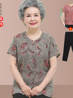 เสื้อคุณยาย เสื้อผู้วัยอายุ60-70ปี มีขนาด L-4XL(อกประมาณ35-45นิ้ว)