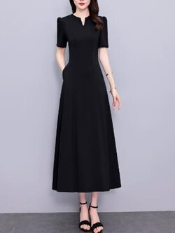 เดรสสีดำสุภาพ เรียบหรู ดูดี เหมาะกับทุกโอกาส | เดรสผู้หญิงแฟชั่นสุภาพ