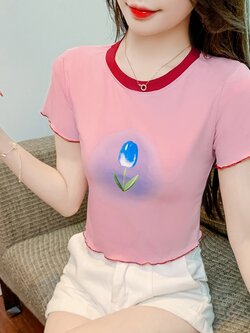 เสื้อผ้าวัยรุ่นเกาหลี เสื้อยืดวัยรุ่นผู้หญิง มีขนาด S M L XL