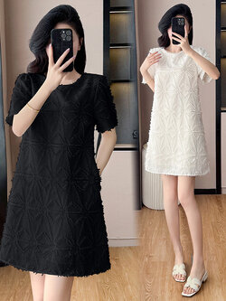 เดรสสีดำ ชุดเดรสคนอ้วน ชุดเดรสสาวพลัสไซส์ XL-5XL