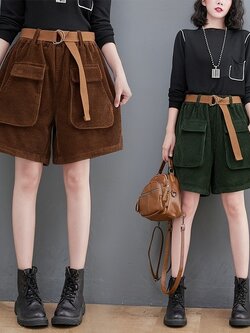 กางเกงผ้าลินิน ขาสั้น กางเกงผ้าลินินญี่ปุ่น กางเกงผ้าลินิน เอว ยางยืด By LZcotton and linen