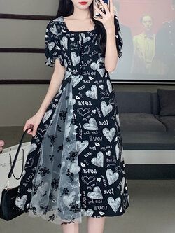 เดรสวัยรุ่น-เดรสคนอ้วนวัยรุ่น L-4XL(อก38-46 นิ้ว)