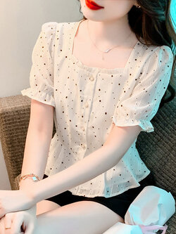 เสื้อลูกไม้ แขนสั้น