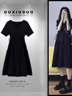 เดรสแขนสั้นมีไซส์L-4XLอก38-47นิ้ว