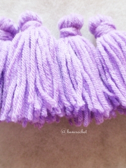พู่สีม่วงอ่อนโครเชต์ ไหมพรม 4 ply tassel crochet acrylic yarn 4 ply