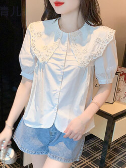 เสื้อลูกไม้ แขนสั้น