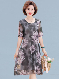 เดรสวัยผู้ใหญ่40-60ปีเดรสคุณแม่