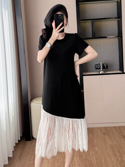 เดรสสีดำ ชุดเดรสคนอ้วน ชุดเดรสสาวพลัสไซส์ XL-5XL