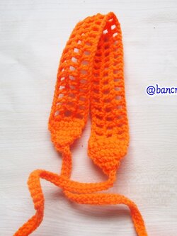 Bancrochet ที่คาดผมถักโครเชต์ crochet headband ส้ม 1-1.5*13 inch