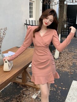 เดรสสาวอวบ มีไซส์ L-4XLอกเสื้อ 38-47 นิ้ว ใส่ได้ทั้งสาวหุ่นดีน่ารักจนถึงสาวอวบพลัสไซส์ จัดส่งฟรี! ทักแชทสั่งซื้อ