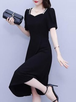 เดรสสีดำสุภาพ เรียบหรู ดูดี เหมาะกับทุกโอกาส | เดรสผู้หญิงแฟชั่นสุภาพ