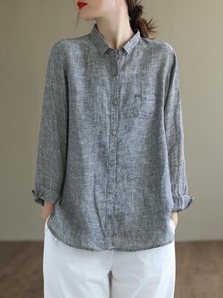 เสื้อลินิน เสื้อผ้าฝ้ายลินิน เสื้อเชิ้ตผ้าลินิน BY Zimo